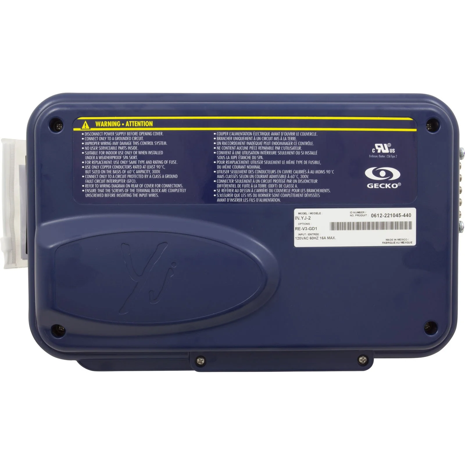 Yourelia様　No.2 Gecko IN.YJ-2, Heat Recovery, 115v, NO HEATER — SUPERIOR POOL AND SPAS